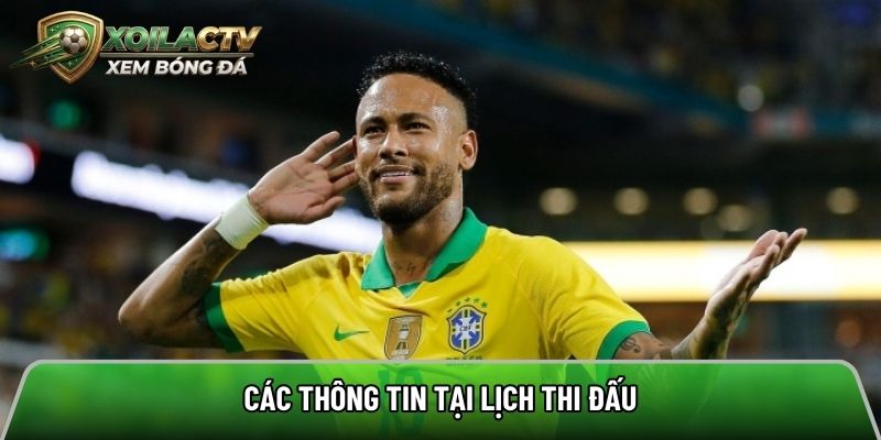 Các thông tin tại lịch thi đấu